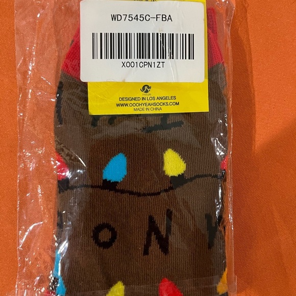 Stranger Things Women's Crew Socks - Brown with Multicolor Lights - Picture 3 of 6